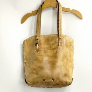 Bed Stu Tote Bag Tan Distressed Leather Whip Stitch